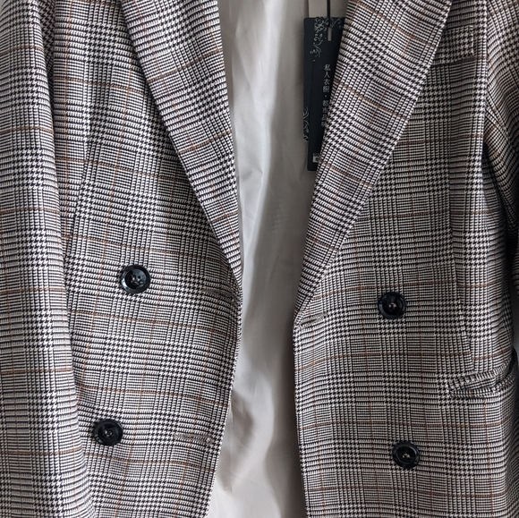 NWT Double Breasted Plaid Jacket - Picture 2 of 4